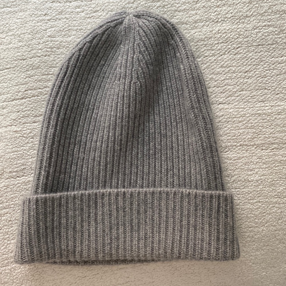 Something Navy Grey Cashmere Beanie